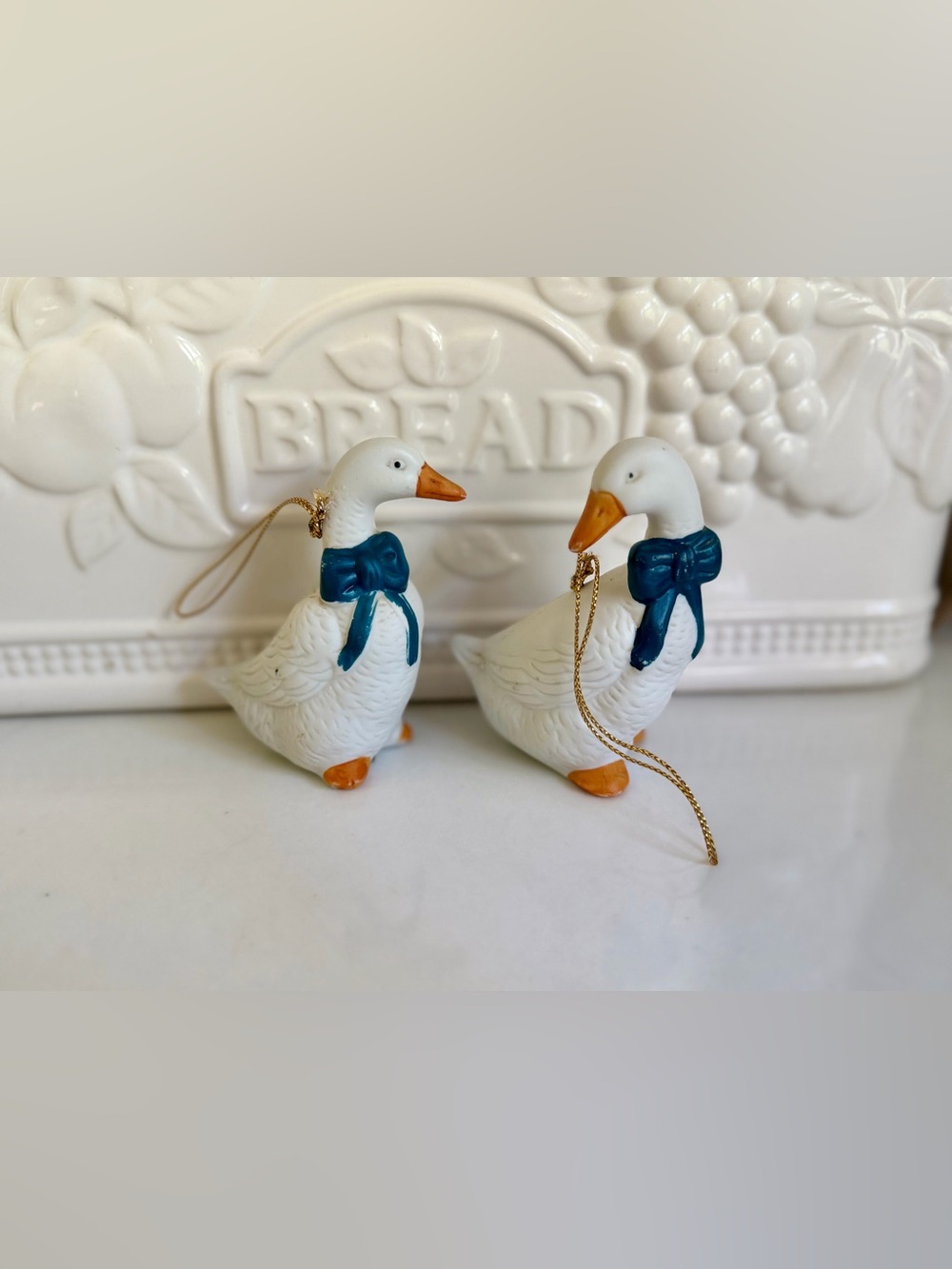 Vintage Cottagecore Set of Geese Duck Ornaments